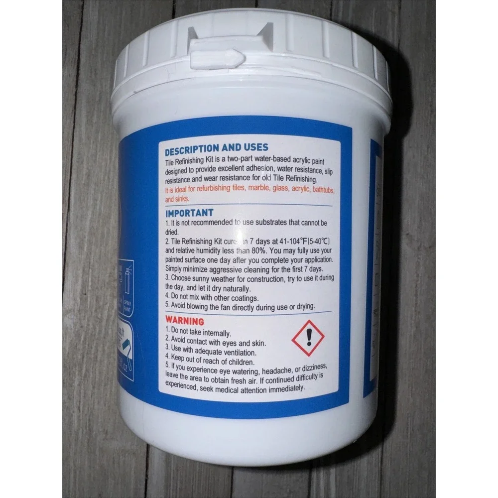 Duril Tile Refinishing 1kg‎ 33 Fl Oz Light Grey exp 7/2025 Brush roll or spray